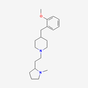 molecular formula C20H32N2O B7607901 4-[(2-Methoxyphenyl)methyl]-1-[2-(1-methylpyrrolidin-2-yl)ethyl]piperidine 