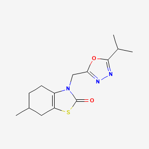 6-Methyl-3-[(5-propan-2-yl-1,3,4-oxadiazol-2-yl)methyl]-4,5,6,7-tetrahydro-1,3-benzothiazol-2-one