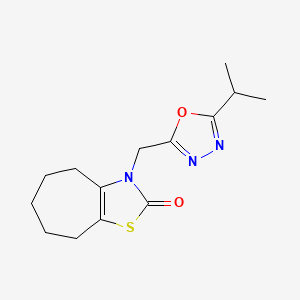 molecular formula C14H19N3O2S B7607952 3-[(5-propan-2-yl-1,3,4-oxadiazol-2-yl)methyl]-5,6,7,8-tetrahydro-4H-cyclohepta[d][1,3]thiazol-2-one 