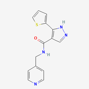 N-(pyridin-4-ylmethyl)-5-(thiophen-2-yl)-1H-pyrazole-4-carboxamide