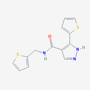 5-(thiophen-2-yl)-N-(thiophen-2-ylmethyl)-1H-pyrazole-4-carboxamide