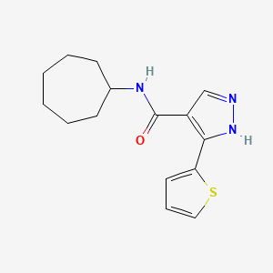 N-cycloheptyl-5-(thiophen-2-yl)-1H-pyrazole-4-carboxamide