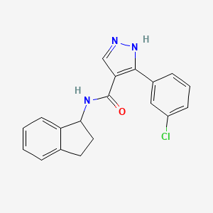 5-(3-chlorophenyl)-N-(2,3-dihydro-1H-inden-1-yl)-1H-pyrazole-4-carboxamide