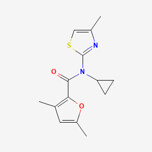 N-cyclopropyl-3,5-dimethyl-N-(4-methyl-1,3-thiazol-2-yl)furan-2-carboxamide