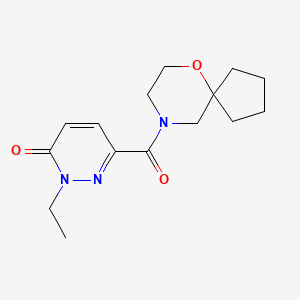 molecular formula C15H21N3O3 B7608056 2-Ethyl-6-(6-oxa-9-azaspiro[4.5]decane-9-carbonyl)pyridazin-3-one 