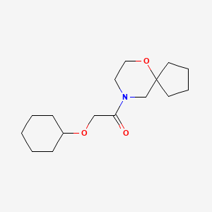 molecular formula C16H27NO3 B7608062 2-Cyclohexyloxy-1-(6-oxa-9-azaspiro[4.5]decan-9-yl)ethanone 