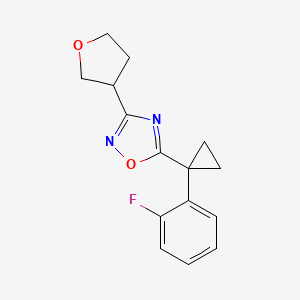 5-[1-(2-Fluorophenyl)cyclopropyl]-3-(oxolan-3-yl)-1,2,4-oxadiazole