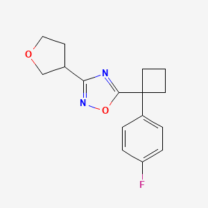 5-[1-(4-Fluorophenyl)cyclobutyl]-3-(oxolan-3-yl)-1,2,4-oxadiazole