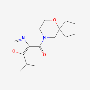 6-Oxa-9-azaspiro[4.5]decan-9-yl-(5-propan-2-yl-1,3-oxazol-4-yl)methanone