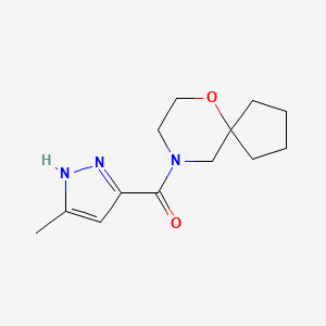 (5-methyl-1H-pyrazol-3-yl)-(6-oxa-9-azaspiro[4.5]decan-9-yl)methanone