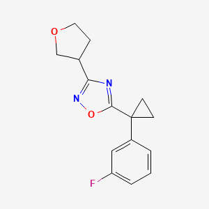 5-[1-(3-Fluorophenyl)cyclopropyl]-3-(oxolan-3-yl)-1,2,4-oxadiazole