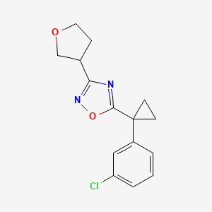 5-[1-(3-Chlorophenyl)cyclopropyl]-3-(oxolan-3-yl)-1,2,4-oxadiazole