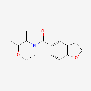 molecular formula C15H19NO3 B7608139 2,3-Dihydro-1-benzofuran-5-yl-(2,3-dimethylmorpholin-4-yl)methanone 