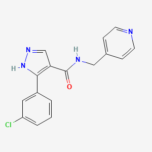 5-(3-chlorophenyl)-N-(pyridin-4-ylmethyl)-1H-pyrazole-4-carboxamide