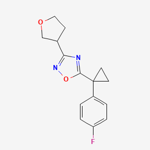 5-[1-(4-Fluorophenyl)cyclopropyl]-3-(oxolan-3-yl)-1,2,4-oxadiazole