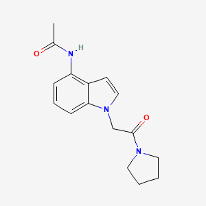 molecular formula C16H19N3O2 B7608233 N-(1-(2-oxo-2-(pyrrolidin-1-yl)ethyl)-1H-indol-4-yl)acetamide 