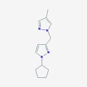 1-Cyclopentyl-3-[(4-methylpyrazol-1-yl)methyl]pyrazole