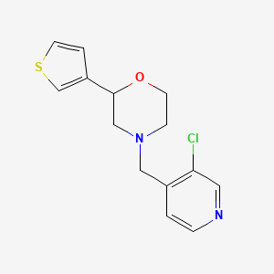 molecular formula C14H15ClN2OS B7608268 4-[(3-Chloropyridin-4-yl)methyl]-2-thiophen-3-ylmorpholine 