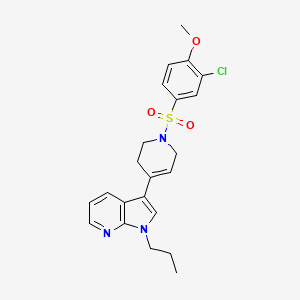 3-{1-[(3-chloro-4-methoxyphenyl)sulfonyl]-1,2,3,6-tetrahydropyridin-4-yl}-1-propyl-1H-pyrrolo[2,3-b]pyridine