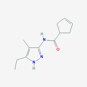 N-(5-ethyl-4-methyl-1H-pyrazol-3-yl)cyclopent-3-ene-1-carboxamide