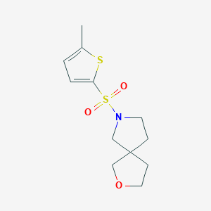 molecular formula C12H17NO3S2 B7608309 7-(5-Methylthiophen-2-yl)sulfonyl-2-oxa-7-azaspiro[4.4]nonane 