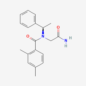 molecular formula C19H22N2O2 B7608343 N-(2-amino-2-oxoethyl)-2,4-dimethyl-N-[(1R)-1-phenylethyl]benzamide 