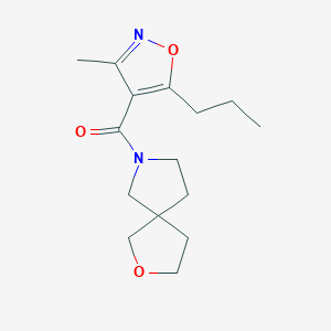 molecular formula C15H22N2O3 B7608359 (3-Methyl-5-propyl-1,2-oxazol-4-yl)-(2-oxa-7-azaspiro[4.4]nonan-7-yl)methanone 