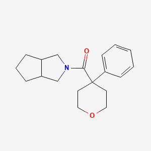 molecular formula C19H25NO2 B7608382 3,3a,4,5,6,6a-hexahydro-1H-cyclopenta[c]pyrrol-2-yl-(4-phenyloxan-4-yl)methanone 