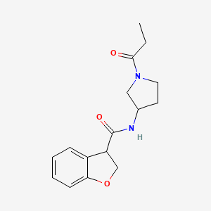 molecular formula C16H20N2O3 B7608387 N-(1-propanoylpyrrolidin-3-yl)-2,3-dihydro-1-benzofuran-3-carboxamide 