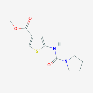 molecular formula C11H14N2O3S B7608403 Methyl 5-(pyrrolidine-1-carbonylamino)thiophene-3-carboxylate 