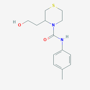 molecular formula C14H20N2O2S B7608513 3-(2-hydroxyethyl)-N-(4-methylphenyl)thiomorpholine-4-carboxamide 