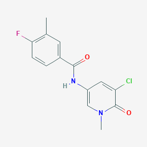 molecular formula C14H12ClFN2O2 B7608552 N-(5-chloro-1-methyl-6-oxopyridin-3-yl)-4-fluoro-3-methylbenzamide 