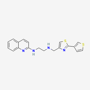 N'-quinolin-2-yl-N-[(2-thiophen-3-yl-1,3-thiazol-4-yl)methyl]ethane-1,2-diamine