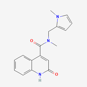 molecular formula C17H17N3O2 B7608597 N-methyl-N-[(1-methylpyrrol-2-yl)methyl]-2-oxo-1H-quinoline-4-carboxamide 