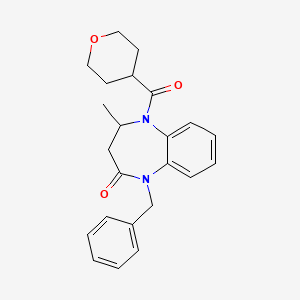 1-Benzyl-4-methyl-5-(oxane-4-carbonyl)-3,4-dihydro-1,5-benzodiazepin-2-one