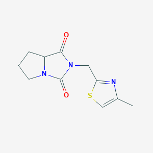 2-[(4-Methyl-1,3-thiazol-2-yl)methyl]-5,6,7,7a-tetrahydropyrrolo[1,2-c]imidazole-1,3-dione