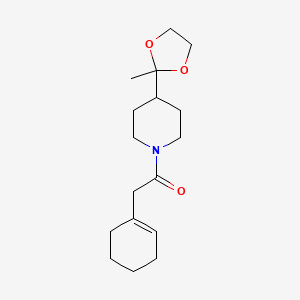 2-(Cyclohexen-1-yl)-1-[4-(2-methyl-1,3-dioxolan-2-yl)piperidin-1-yl]ethanone