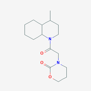 molecular formula C16H26N2O3 B7608737 3-[2-(4-methyl-3,4,4a,5,6,7,8,8a-octahydro-2H-quinolin-1-yl)-2-oxoethyl]-1,3-oxazinan-2-one 