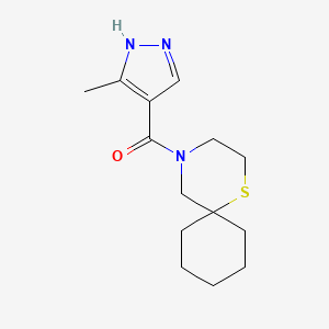 (5-methyl-1H-pyrazol-4-yl)-(1-thia-4-azaspiro[5.5]undecan-4-yl)methanone