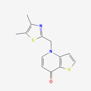 molecular formula C13H12N2OS2 B7608781 4-[(4,5-Dimethyl-1,3-thiazol-2-yl)methyl]thieno[3,2-b]pyridin-7-one 