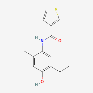 molecular formula C15H17NO2S B7608802 N-(4-hydroxy-2-methyl-5-propan-2-ylphenyl)thiophene-3-carboxamide 