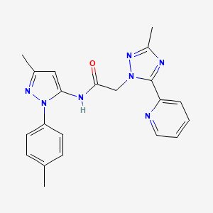 N-[5-methyl-2-(4-methylphenyl)pyrazol-3-yl]-2-(3-methyl-5-pyridin-2-yl-1,2,4-triazol-1-yl)acetamide