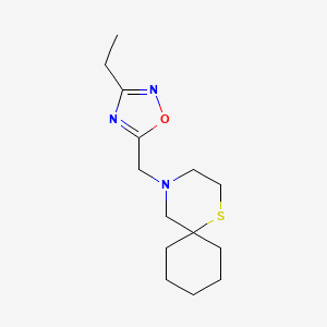 molecular formula C14H23N3OS B7608835 3-Ethyl-5-(1-thia-4-azaspiro[5.5]undecan-4-ylmethyl)-1,2,4-oxadiazole 