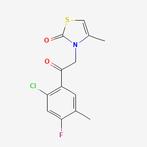 molecular formula C13H11ClFNO2S B7608846 3-[2-(2-Chloro-4-fluoro-5-methylphenyl)-2-oxoethyl]-4-methyl-1,3-thiazol-2-one 