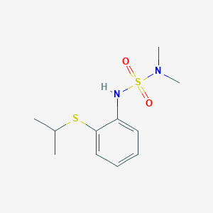 molecular formula C11H18N2O2S2 B7608865 1-(Dimethylsulfamoylamino)-2-propan-2-ylsulfanylbenzene 