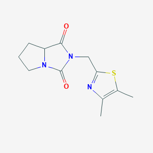 molecular formula C12H15N3O2S B7608873 2-[(4,5-Dimethyl-1,3-thiazol-2-yl)methyl]-5,6,7,7a-tetrahydropyrrolo[1,2-c]imidazole-1,3-dione 