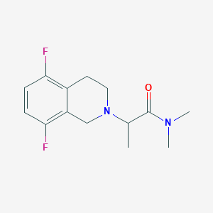 molecular formula C14H18F2N2O B7608875 2-(5,8-difluoro-3,4-dihydro-1H-isoquinolin-2-yl)-N,N-dimethylpropanamide 