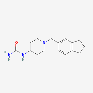 molecular formula C16H23N3O B7608896 [1-(2,3-dihydro-1H-inden-5-ylmethyl)piperidin-4-yl]urea 