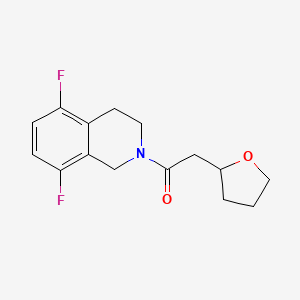 molecular formula C15H17F2NO2 B7608897 1-(5,8-difluoro-3,4-dihydro-1H-isoquinolin-2-yl)-2-(oxolan-2-yl)ethanone 