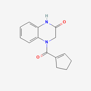 molecular formula C14H14N2O2 B7608935 4-(Cyclopentene-1-carbonyl)-1,3-dihydroquinoxalin-2-one 